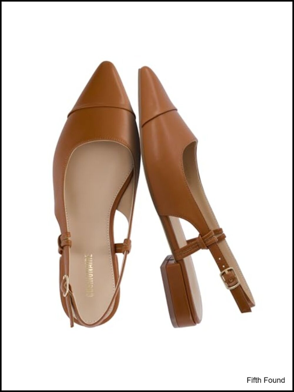 Vegan Leather Slingback Pointed Toe Dress Shoes Memory Foam Wide